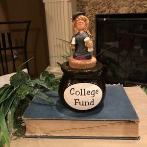 Vtg College Fund Ceramic Coin Bank Funny Money Kitsch Gag Gift by What a Concept